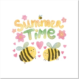 Cute bees Summertime Posters and Art